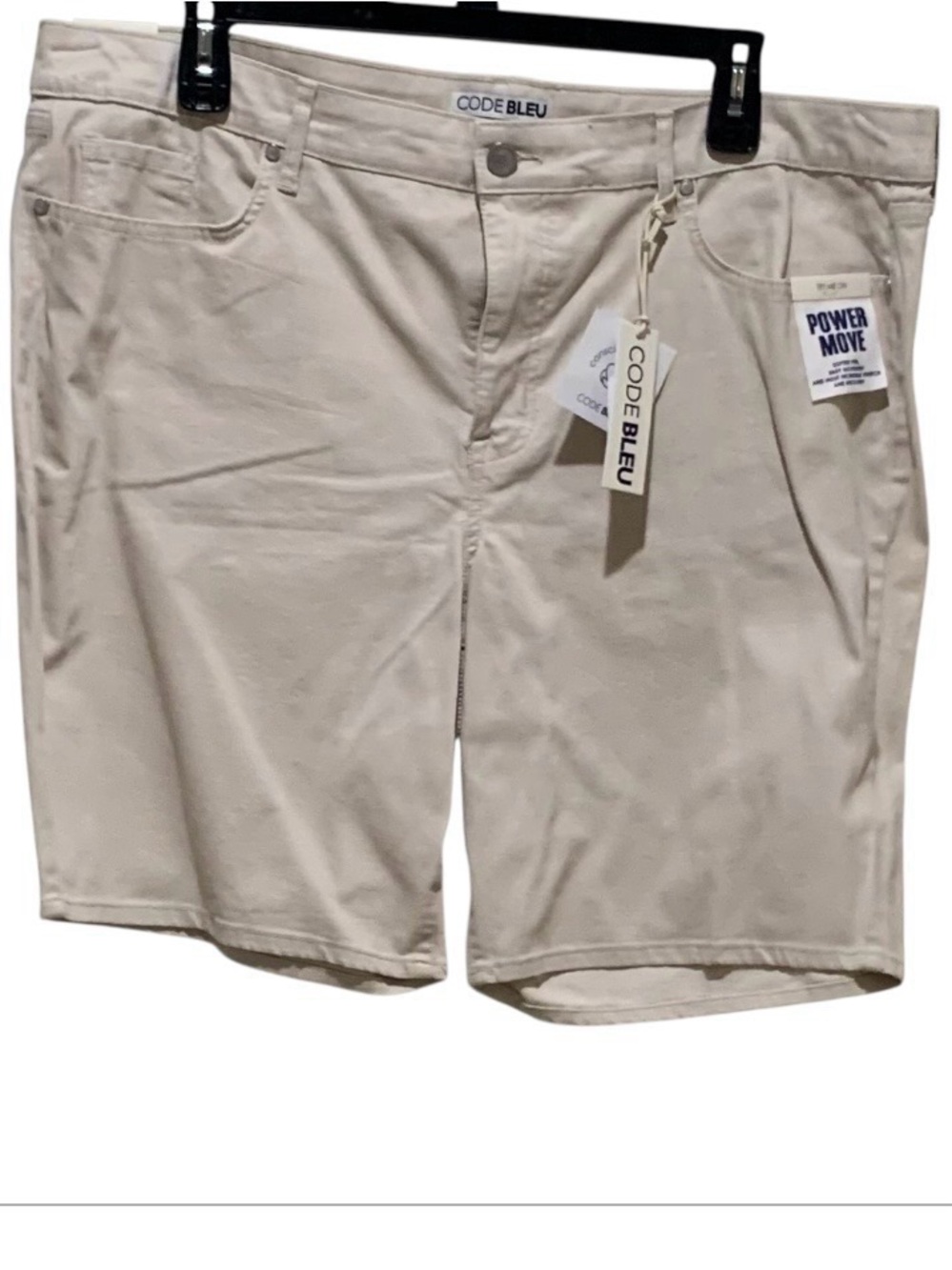 SHORTS CODE BLEU Beige Oat Color Stretch Tummy Control Bermuda Shorts 22W NWT